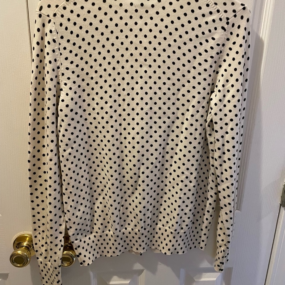 Tommy Hilfiger Cream and Black Polka Dot Cardigan - Picture 2 of 3